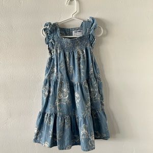 5T floral denim dress